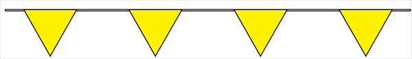 10連タイプ 三角旗 【黄無地】 10mタイプ280㎜三角 安全標識 ターポリン製
