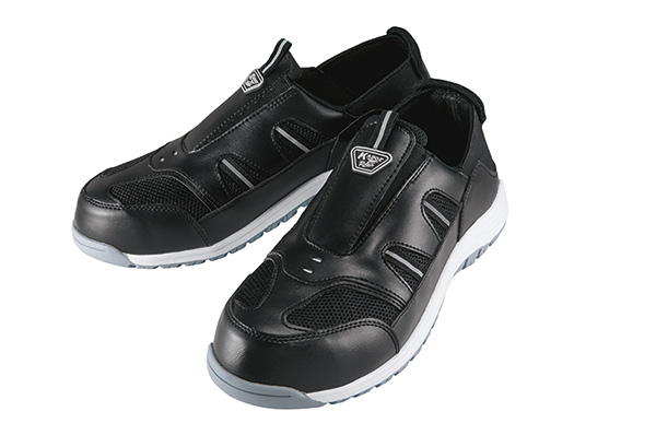 クレオスプラス #810 踏めるくん 25cm ブラック 樹脂製先芯 反射素材 安全靴 安全シューズ KOSP810-BK MANDOM 丸五 MARUGO