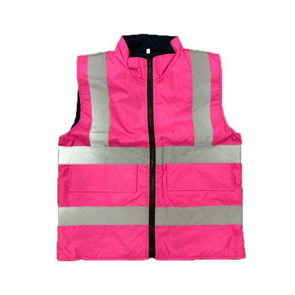 安全ベスト ベストジャケット ピンク 反射 Sサイズ 裏地フリース生地 Vest Jacket