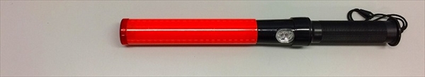 赤LED伸縮合図灯　S 6灯 長さ389mm～540mm 単2電池×2本 点滅/点灯 高輝度LDF使用 手元灯・腰フック付き 誘導・警備