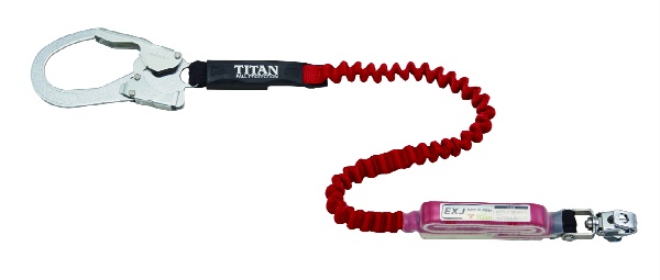 【新規格対応】ランヤード TITAN EXJ 伸縮ストラップ式 タイプ1ランヤード(シングル)レッド レッド  HL-ER 墜落制止用器具 サンコー