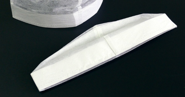 使い捨て 紙帽子　折りたたみ式（ゴムバンド付）