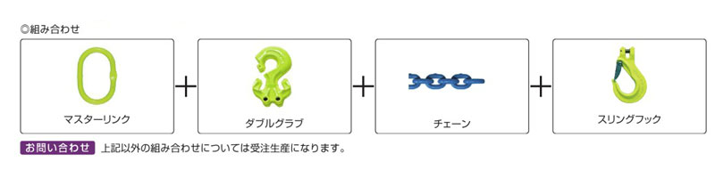 チェーンスリングセット 4本吊り 2.8ｔ5.1t マーテックGチェーンスリング TG4‐EGKNA 8mm×1m 大洋製器工業  TAIYO｜保安用品のプロショップメイバンオンライン