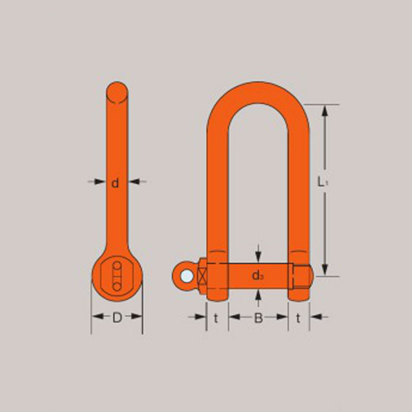 【4個セット】強力長シャックル TSLS-4t 捻込タイプ 4t 19mm×L200mm 大洋製器工業 TAIYO