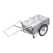 オールアルミ製 折りたたみ式リヤカー 全長1860mm×全幅870mm×全高630mm ノーパンクタイヤ 最大積載重量100kg SMC-1 昭和ブリッジ