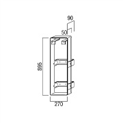 ユニオン消火器ボックス ブラケット 絵・文字標識 ステッカー専用 スチール 亜鉛メッキ 270×90×895  BRN-0018