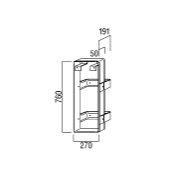 ユニオン消火器ボックス ブラケット 文字標識 ステッカー専用 スチール 亜鉛メッキ 270×192×760  BRN-0020