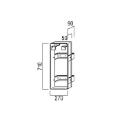 ユニオン消火器ボックス ブラケット 文字標識 ステッカー専用 スチール 亜鉛メッキ 270×90×710  BRN-0023