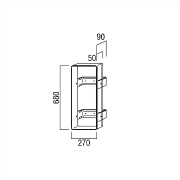 ユニオン消火器ボックス ブラケット 絵・文字 標識なし専用 スチール 亜鉛メッキ 270×90×680  BRN-0031