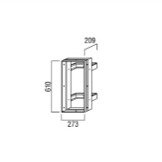 ユニオン消火器ボックス 専用ブラケット 全埋込タイプ スチール 亜鉛メッキ 273×209×610   BRN-0093