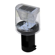 ソーラー式工事灯 クレインスター LE-160  φ67×128mm クリアレンズ 赤色×1灯 緑×1灯 夜間自動点滅機能付