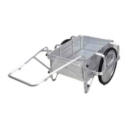 オールアルミ製 折りたたみ式リヤカー 全長1860mm×全幅940mm×全高660mm ノーパンクタイヤ 最大積載重量150kg SMC-1DX 昭和ブリッジ