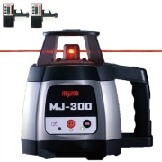 自動整準レーザーレベル MJ-300 受光器MJ-REII×2台セット 可視光半導体レーザー クラス3R 測定範囲半径300m 墨出し器 三脚付 MYZOX マイゾックス