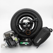 【バッテリー・充電器付き】E-Cat kit2 イーキャットキット2 一輪車自動化タイヤ エアーパンクタイヤ NETIS KT-240129-A 農作業 農業 生コン コンクリート 1輪車 ねこ車 手押し車 傾斜地 アシストタイヤ バッテリー 2時間動作 Cubo Rex キューボレックス