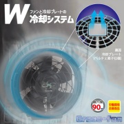 クロスファン イーエックス スターターセット 空調作業服用 冷風ファン ペルチェ 冷却プレート 9段階切替 連続稼働時間約4時間 12V リチウムイオンバッテリー付き 20,000mA/h USB Type-C Cross-fan EX