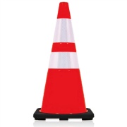 PVCプリンスコーン2 H700mm 赤／白 350×350×H700mm 三角コーン パイロン カラーコーン