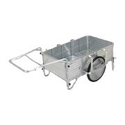 オールアルミ製 折りたたみ式リヤカー 全長2380mm×全幅1160mm×全高810mm ノーパンクタイヤ 最大積載重量180kg SMC-180L 昭和ブリッジ