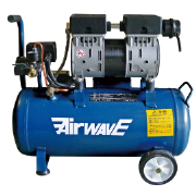 オイルレスエアーコンプレッサー25L AirWAVE KT-025S 幅600mm×奥行300mm×高さ520mm 和コーポレーション