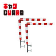 【2本1セット】キャタGUARD バックホー 重機 挟まれ防止 ポール60φ×900L 安全対策 注意喚起 工事現場 ゼロ災 AR-1339 アラオ ARAO