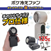 ポケ冷えファン 冷却プレート付 ハンディ扇風機 手のひらサイズ 125g 全長110mm 3WAY 5段階風量調整 ホワイト PRF-11W カンエツ