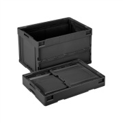 折りたたみコンテナー リサイクル 蓋なしタイプ CB-S51NR 50L ブラック 外寸530mm×366mm×325mm 折りたたみ高さ86mm  岐阜プラスチック