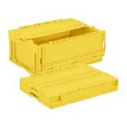 折りたたみコンテナー アシストロック付き 蓋付き CS-S31NR 33L イエロー 外寸530mm×366mm×230mm 折りたたみ高さ95mm  岐阜プラスチック