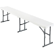 折り畳みベンチ W1800mm×H430mm×D280mm HDPE樹脂製 7.1kg ホワイト