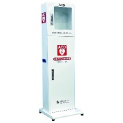 AED収納キャビネット 自立スタンド型 7272108 大音量95dB警報ブザー付 410mm×1300mm×390mm 屋内用 船山