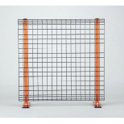 【屋内用】スチール製ワイヤーメッシュパーティション ヘリオス バリケードセット メッシュパネル1010 パネル+支柱セット ベースプレート式 直置きタイプ BM-1010 W1000mm×H1012mm×D300mm 高岡ケージ工業