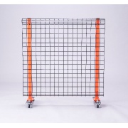 【屋内用】スチール製ワイヤーメッシュパーティション ヘリオス バリケードセット メッシュパネル1010 パネル+支柱セット キャスター付 移動式 BMC-1010 W1000mm×H1061mm×D300mm 高岡ケージ工業