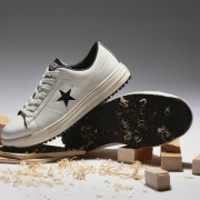 プロテクティブスニーカー CONVERSE ONE STAR PS OX ホワイト/ブラック セーフティ コンバースワンスター ローカット 13サイズ 23.0~30.0cm JSAA A種 衝撃吸収 作業用安全靴 プロスニーカー 安全靴