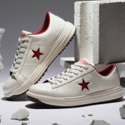 プロテクティブスニーカー CONVERSE ONE STAR PS OX ホワイト/レッド セーフティ コンバースワンスター ローカット 13サイズ 23.0~30.0cm JSAA A種 衝撃吸収 作業用安全靴 プロスニーカー 安全靴