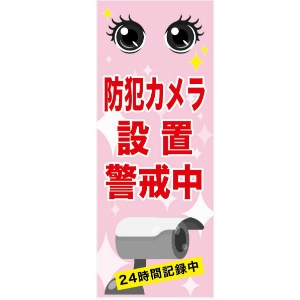 イメージアップ看板 【防犯カメラ設置警戒中】 無反射 550mm×1400mm 【鉄枠付】 MB-006 お知らせ看板 注意喚起 ご近隣