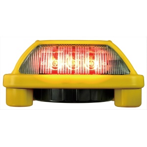 電池式LED警告灯 ニコハザード・ファブ　３面　赤発光＋ブザー ＶＫ16Ｈ-004Ｆ3-赤