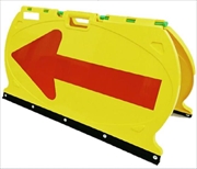 フロア サインスタンド 矢印タイプ H460×W900mm 黄/赤 折りたたみ式矢印板 ABS樹脂製 方向指示板