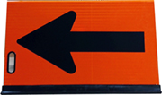 矢印板 高輝度反射 H500×W900mm オレンジ ガルバリウム製 方向指示板 H-36G