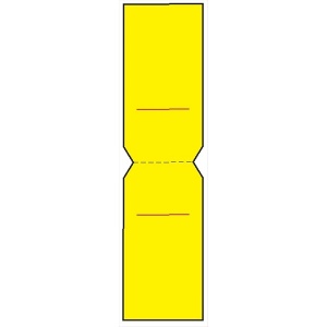 電気関係標識　行先表示折り曲げステッカー 【無地　黄】 WS51(B) 80×40mm