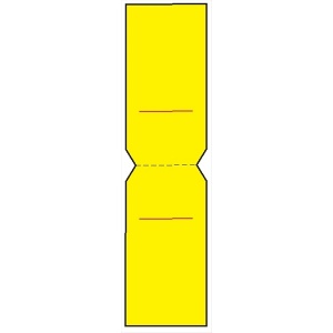 電気関係標識　行先表示折り曲げステッカー 【無地　黄】 WS51(B) 80×40mm