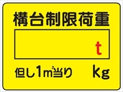 イラスト標識 【構台制限荷重】ＷＥ8 450mm×600mm マンガ標識