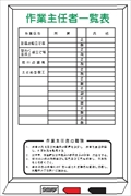 作業主任者一覧表 ホワイトボード製 ＷＦＨ17 900mm×600mm