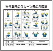 建設機械関連標識 【当作業所のクレーン等の合図法】 600mm×600mm W220