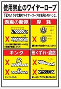 建設機械関連標識 【使用禁止のワイヤーロープ】 600ｘ900mm WG6