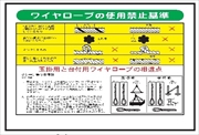 建設機械関連標識 【ワイヤーロープの使用禁止基準】 600mm×900mm WG7