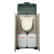 収納型ポータブル仮設トイレ W600mm×H1006mm×D410mm 給排水用20Lタンク付属 ポリエチレン製 折りたたみ式 軽量・コンパクト汲み取り式 小便器 ウエスト・アップ