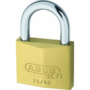 ABUS南京錠　真鍮EC75/40KD ディンプルシライイダー（キー3本付） Ｗ40mm×H61mm　シャックル径Φ7mm