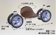 スワット 乗用作業車 ロータイプ　座面高22cm・27cm・32cm ノーパンク 12インチタイヤ 収穫・植付作業 腰痛対策 最大使用荷重100kg ハンドル付き 農作業 HARAX ハラックス