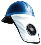 ヘルメット取付用送風ファン 空調ヘルメット02 乾電池式 ヘルメットたれ 首筋保護 N18-25 SHOWA 昭和商会 熱中症対策