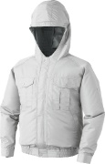 フード付空調服 CN307 シルバー M ポリエステル100% ※ファン・ケーブル・バッテリー別売 熱中症対策 夏用 空冷式 作業服 クーリングウェア つくし工房