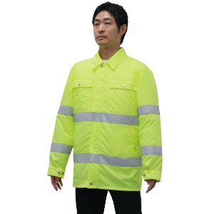 高視認性空調服 CN321 イエロー L 夜間・暗所作業向け ※ファン・ケーブル・バッテリー別売 熱中症対策 夏用 空冷式 作業服 クーリングウェア つくし工房