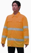 高視認性空調服 CN321 オレンジ L 夜間・暗所作業向け ※ファン・ケーブル・バッテリー別売 熱中症対策 夏用 空冷式 作業服 クーリングウェア つくし工房